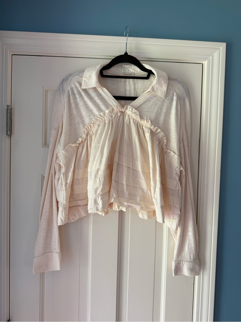 NWOT Anthropologie V-Neck Ruffled Babydoll Top - Size Small!